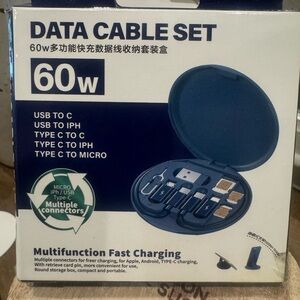 Multifunction Fast Charging Data Cable Set - Blue